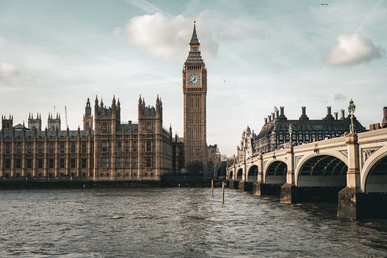 Home Captivating image of Big Ben and Westminster Bridge in London, perfect for travel enthusiasts.